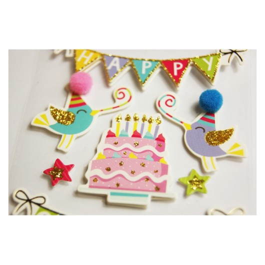 STICKERS SCENY SCRAP & DECO HAPPY BIRTHDAY RELIEF