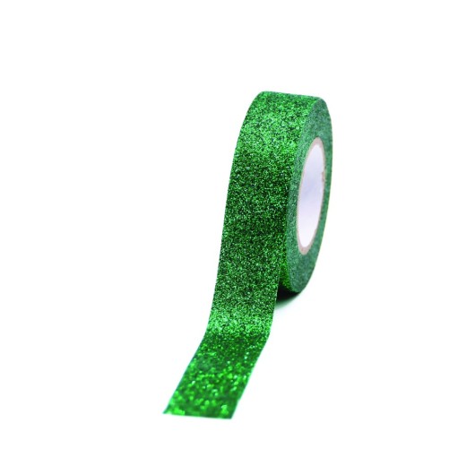 FUNTAPE MASKING TAPE DECO GLITTER CHRISTMAS GREEN FOREST