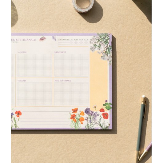 KOKONOTE WILD FLOWERS A4 WEEKLY PLANNER IN ITALIAN