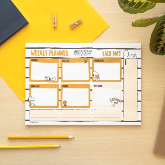 WEEKLY PLANNERS A4 SNOOPY LAZY DAYS