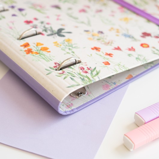 WILD FLOWERS 4 RING BINDER