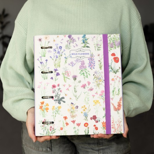 WILD FLOWERS 4 RING BINDER