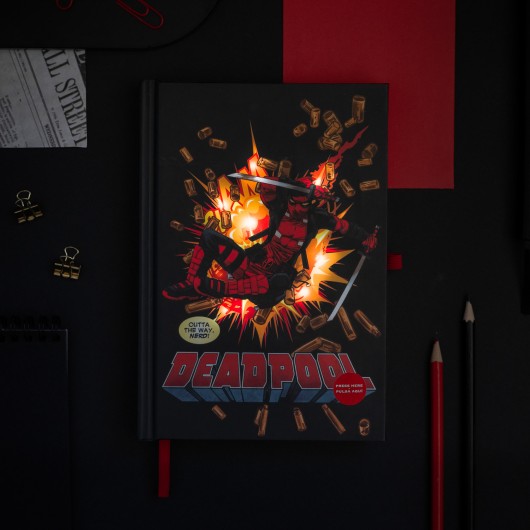 MARVEL DEADPOOL A5 PREMIUM NOTEBOOK WITH LIGHT