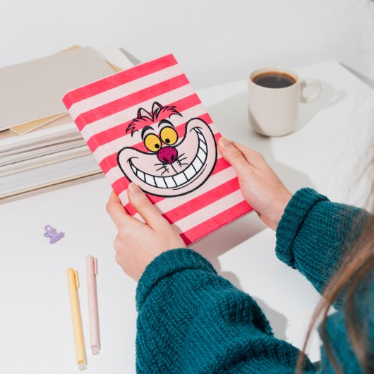 DISNEY ALICE IN WONDERLAND CHESHIRE CAT PREMIUM A5 PLUSH COVER NOTEBOOK