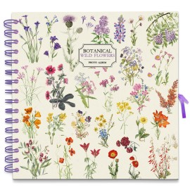 SCRAPBOOK PHOTO ALBUM 26X26CM 40 PAGINAS BOTANICAL WILD FLOWERS KOKONOTE