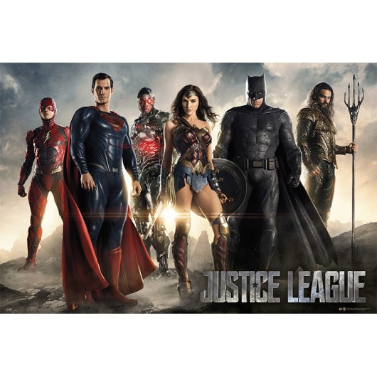 POSTER DC COMICS LIGA DE LA JUSTICIA PERSONAJES PELICULA