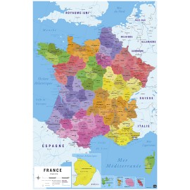 POSTER CARTE DE FRANCE 2018
