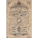 POSTER HARRY POTTER HOGWARTS SCHOOL LIST