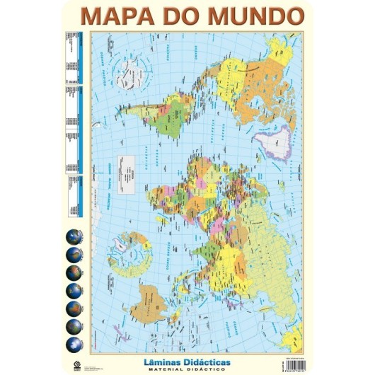 LAMINA DIDACTICA PORTUGUES MAPA DO MUNDO