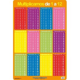 LAMINA DIDACTICA PORTUGUES MULTIPLICAMOS DE 1 A 12