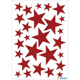 PEGATINAS MAGIC ESTRELLAS ROJAS GLITTER