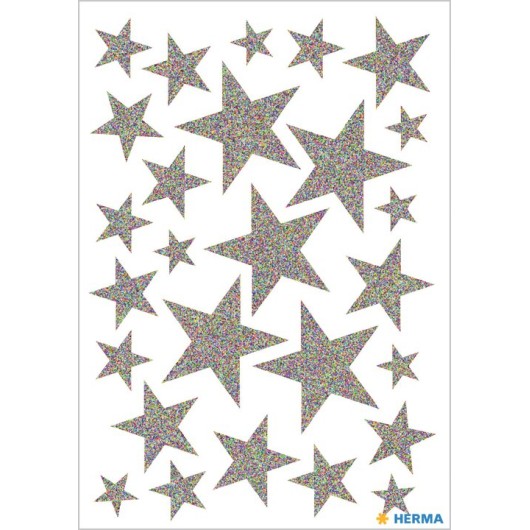 PEGATINAS MAGIC ESTRELLAS PLATEADAS GLITTER
