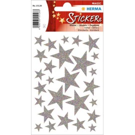 PEGATINAS MAGIC ESTRELLAS PLATEADAS GLITTER 2