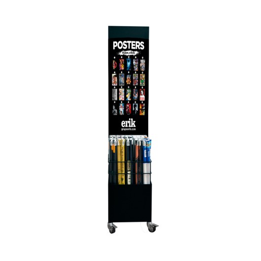 EXPOSITOR POSTER TOTEM 10 REFS NEGRO ALTO 1,60