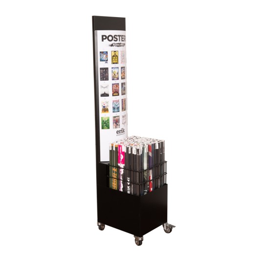 EXPOSITOR POSTER TOTEM 10 REFS NEGRO ALTO 1,60