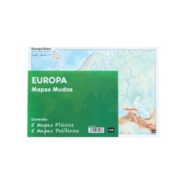 PACK 10 MAPAS MUDOS ES EUROPA POLITICA FISICA