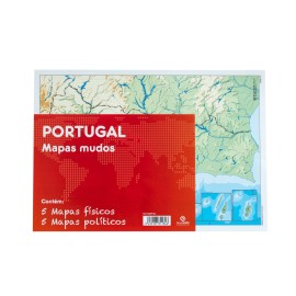 PACK 10 MAPAS MUDOS PT PORTUGAL POLITICO FISICO