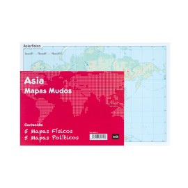 PACK 10 MAPAS MUDOS ES ASIA POLITICA FISICA