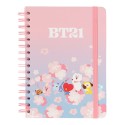 CUADERNO TAPA FORRADA A5 BT21 CHERRY BLOSSOM