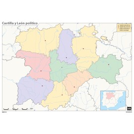MAPA MUDO ES CASTILLA Y LEON POLITICO