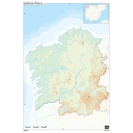 MAPA MUDO ES GALICIA FISICO