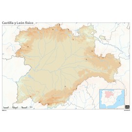 MAPA MUDO ES CASTILLA Y LEON FISICO