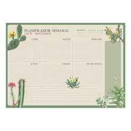 BLOC PLANIFICADOR SEMANAL A3 BOTANICAL CACTI ESPAÑOL KOKONOTE