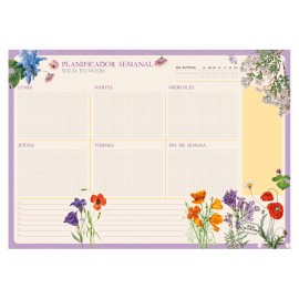 BLOC PLANIFICADOR SEMANAL A3 BOTANICAL WILD FLOWERS ESPAÑOL KOKONOTE