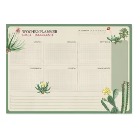 BLOC PLANIFICADOR SEMANAL A4 BOTANICAL CACTI ALEMAN KOKONOTE