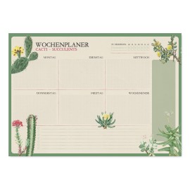 BLOC PLANIFICADOR SEMANAL A3 BOTANICAL CACTI ALEMAN KOKONOTE