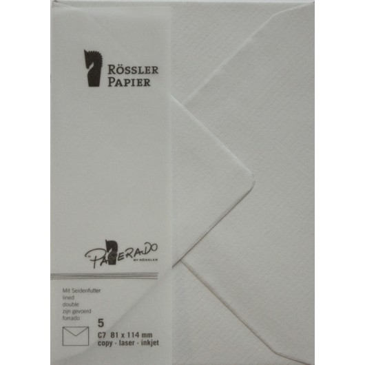 SOBRE C7 PAPERADO 5 UNIDADES GRIS PERLA