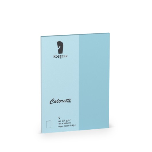 TARJETA A6 DOBLE COLORETTI 5 UNIDADES AZUL CIELO