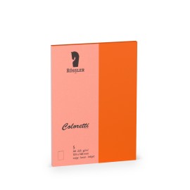 TARJETA A6 DOBLE COLORETTI 5 UNIDADES NARANJA