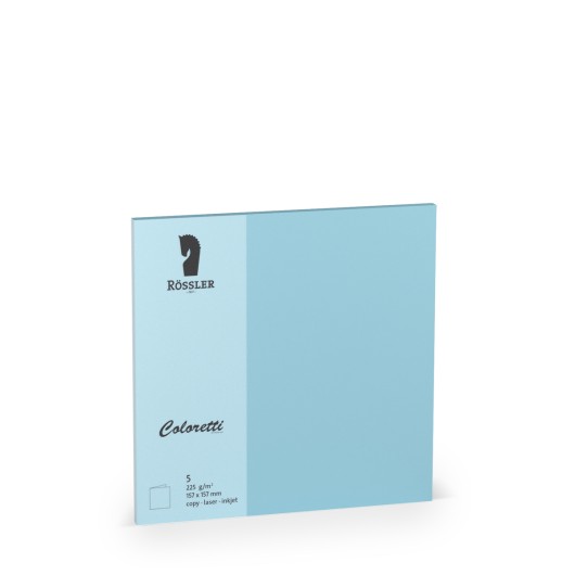 TARJETA DOBLE 157X157 COLORETTI 5 UNIDADES AZUL CIELO