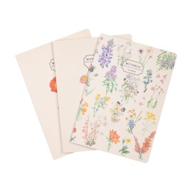 PACK 3 CUADERNOS A5 BOTANICAL WILD FLOWERS KOKONOTE