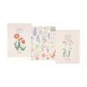 PACK 3 CUADERNOS A5 BOTANICAL WILD FLOWERS KOKONOTE
