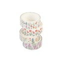 SET 4 WASHI TAPE BOTANICAL WILD FLOWERS KOKONOTE