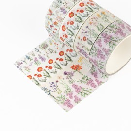 SET 4 WASHI TAPE BOTANICAL WILD FLOWERS KOKONOTE 2