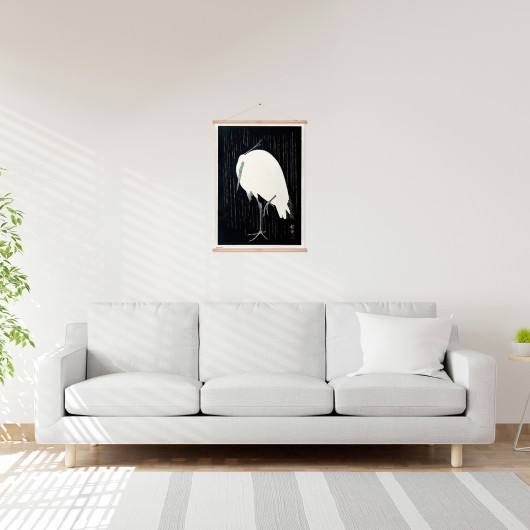 BANDEROLA DE MADERA EGRET IN THE RAIN KOKONOTE