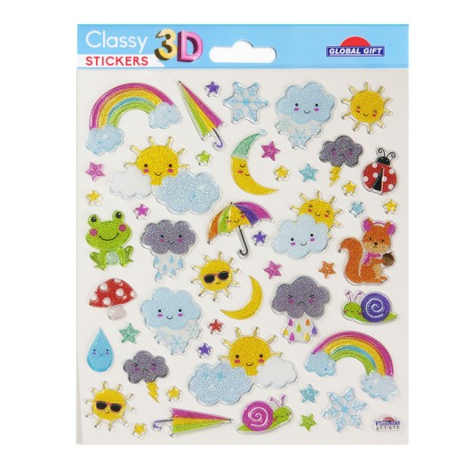 PEGATINAS CLASSY 3D CLIMA GLITTER