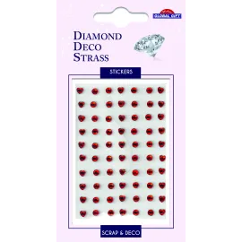 PEGATINAS DIAMOND DECO STRASS ROJO Y CORAZONES