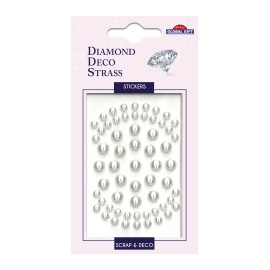 PEGATINAS DIAMOND DECO STRASS PERLAS PEQUEÑAS Y GRANDES BLANCAS