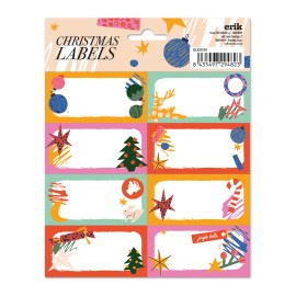 ETIQUETAS ADHESIVAS NAVIDAD HAPPY HOLIDAYS