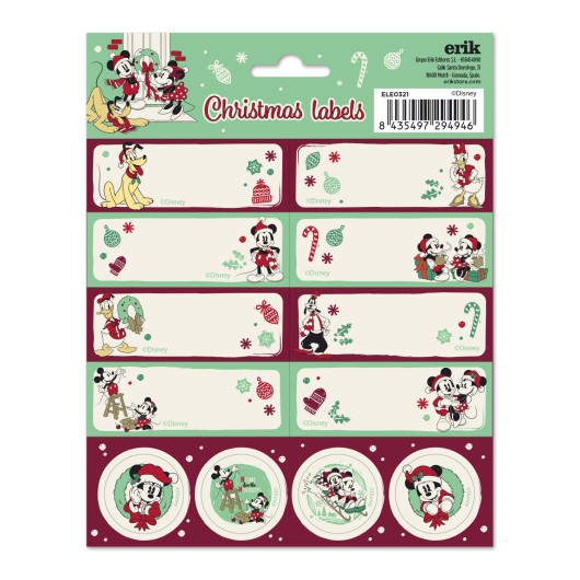 ETIQUETAS ADHESIVAS NAVIDAD DISNEY MICKEY MOUSE