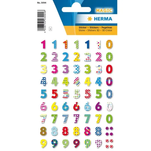 PEGATINAS MAGIC COLOURFUL NUMBERS 3D