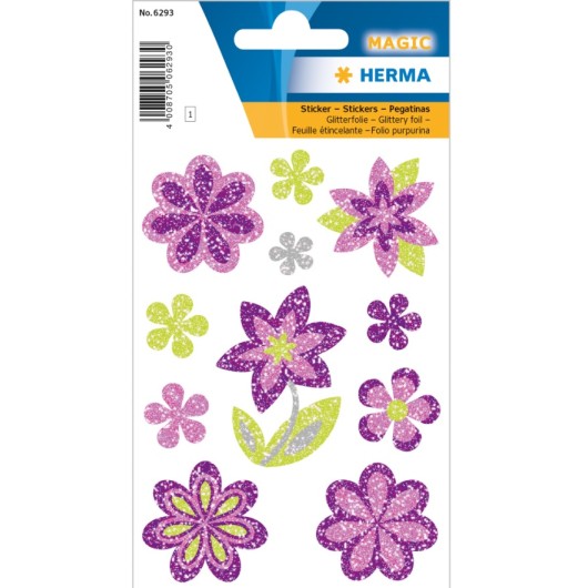 PEGATINAS MAGIC FLOWERS GLITTERY