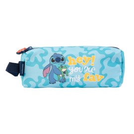Estuche rectangular Disney Stitch tropical azul con cremallera