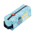 Estuche rectangular Stitch tropical vista lateral con cierre de cremallera