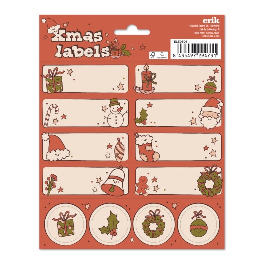 ETIQUETAS ADHESIVAS NAVIDAD CHRISTMAS HOLIDAY