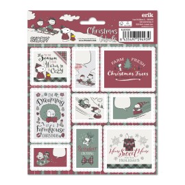 ETIQUETAS ADHESIVAS NAVIDAD SNOOPY